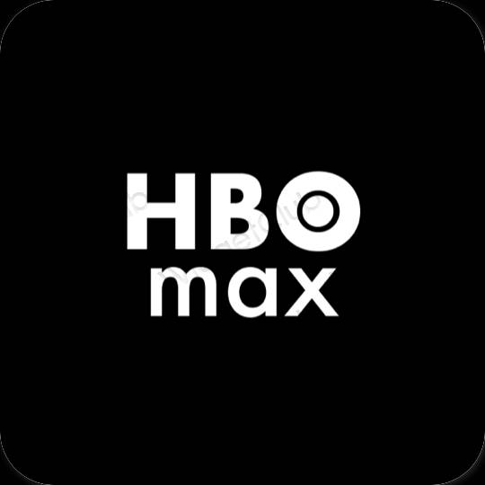 Estetický Černá HBO MAX ikony aplikací
