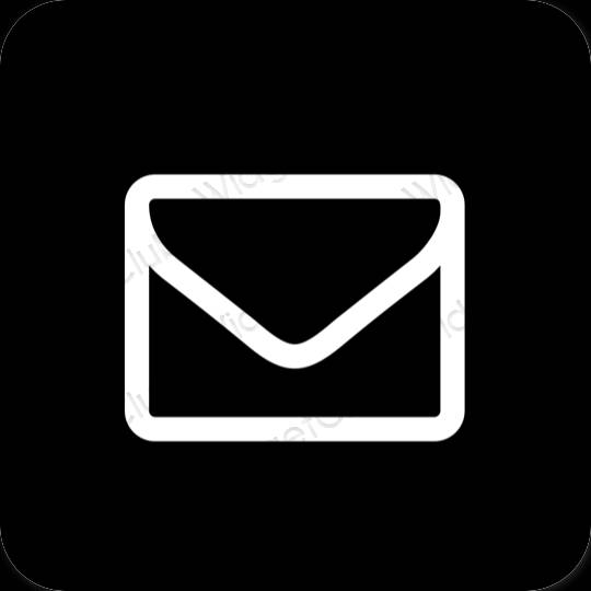 Thẩm mỹ đen Mail biểu tượng ứng dụng