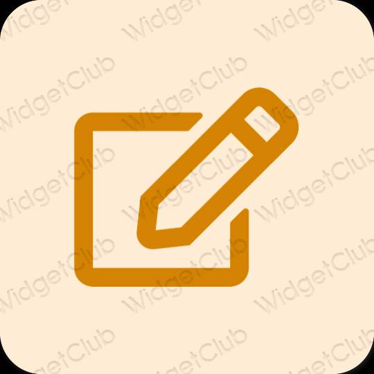 Estetický béžový Notes ikony aplikací