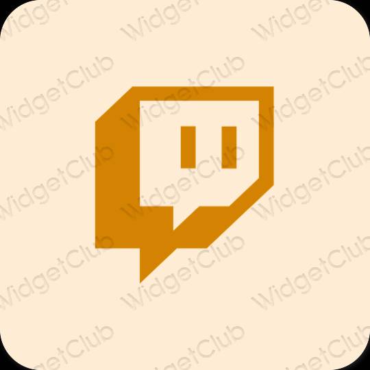 Aesthetic beige Twitch app icons