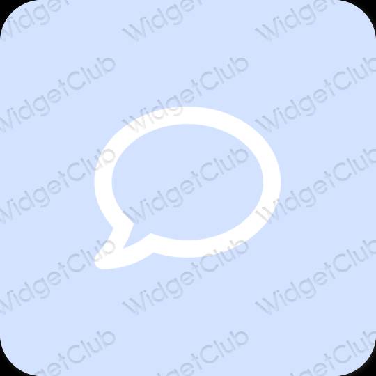 Estetis biru pastel Messages ikon aplikasi
