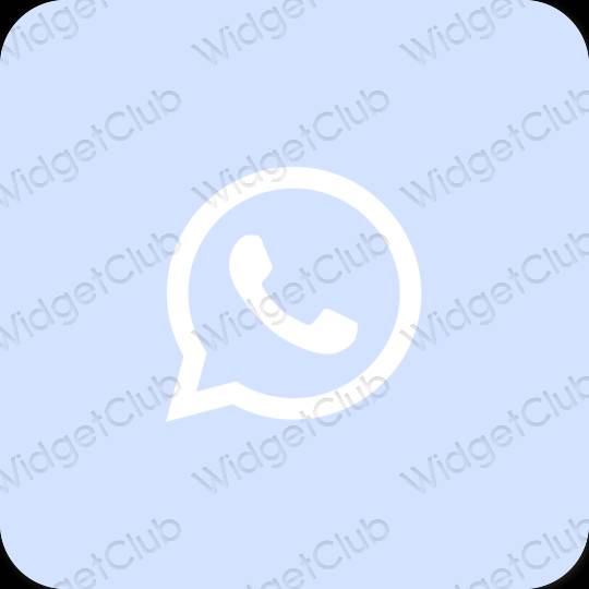 эстетический пастельно-голубой WhatsApp значки приложений