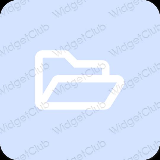 Estetsko pastelno modra Files ikone aplikacij