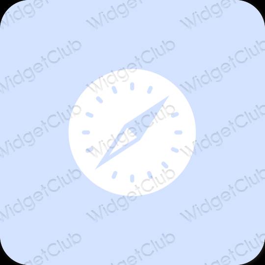 Estético azul pastel Safari ícones de aplicativos
