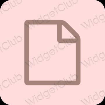 Estetis merah muda pastel Notes ikon aplikasi