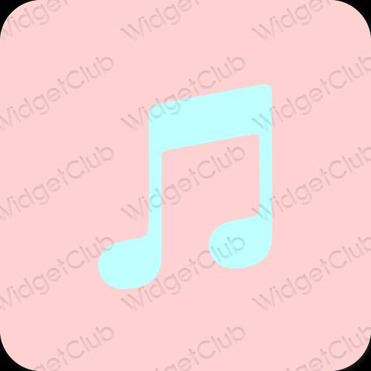 Æstetisk lyserød Apple Music app ikoner