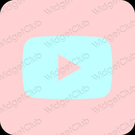 Aesthetic pink Youtube app icons