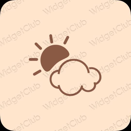 Aesthetic beige Weather app icons