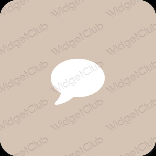 Estetické béžová Messages ikony aplikácií