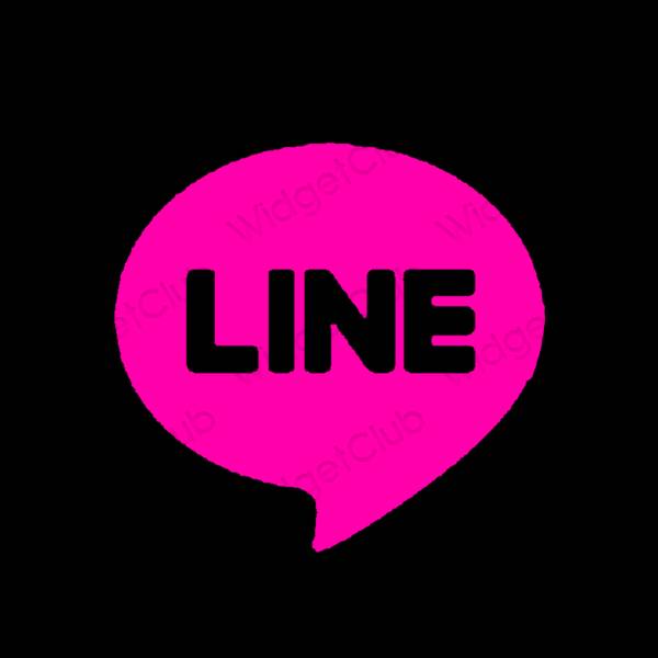 Aesthetic black LINE app icons