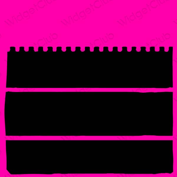 Aesthetic neon pink Notes app icons