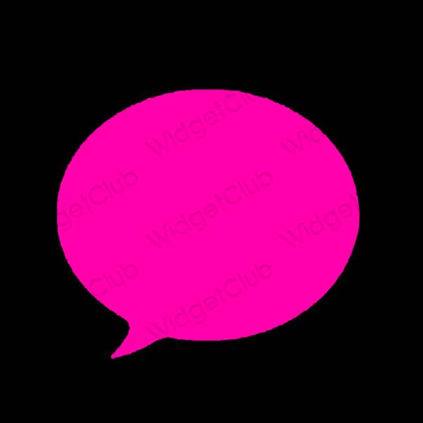 زیبایی شناسی صورتی نئونی Messages آیکون های برنامه