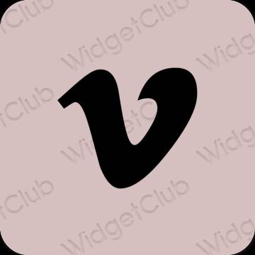 Æstetisk pastel pink Vimeo app ikoner