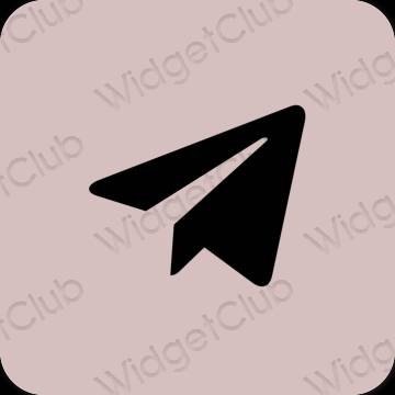Estetic roz pastel Telegram pictogramele aplicației
