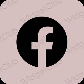 Αισθητικός παστέλ ροζ Facebook εικονίδια εφαρμογών