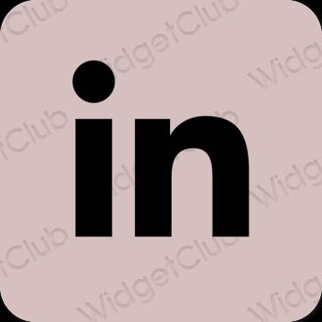 Estetisk rosa Linkedin app ikoner