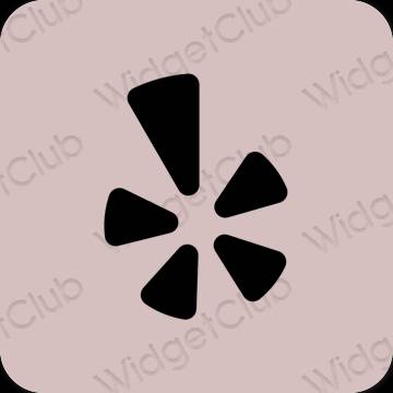Estetické Ružová Yelp ikony aplikácií