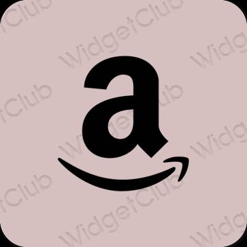Αισθητικός παστέλ ροζ Amazon εικονίδια εφαρμογών