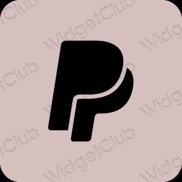 جمالي الوردي الباستيل Paypal أيقونات التطبيق