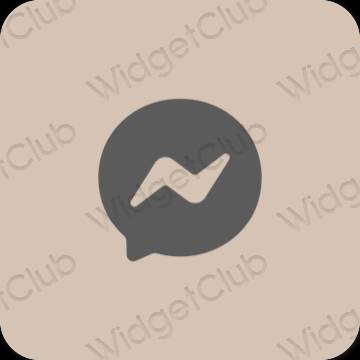 Estetski bež Messenger ikone aplikacija
