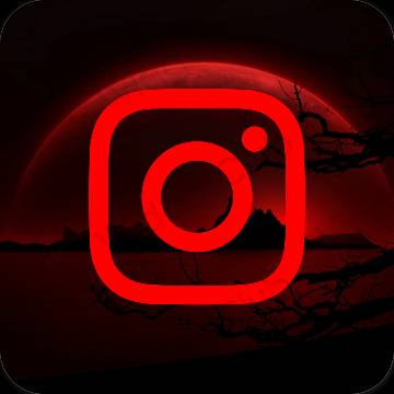 Esthétique rouge Instagram icônes d'application