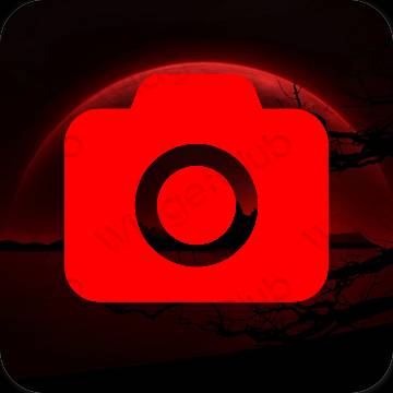 Estetyka czerwony Camera ikony aplikacji