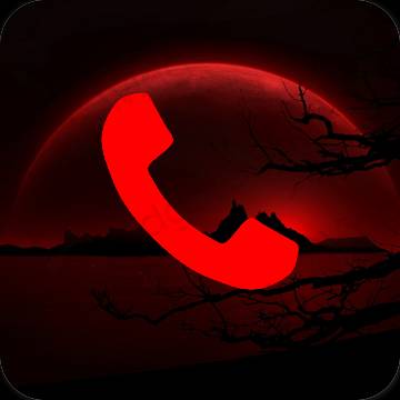 Estetik kırmızı Phone uygulama simgeleri