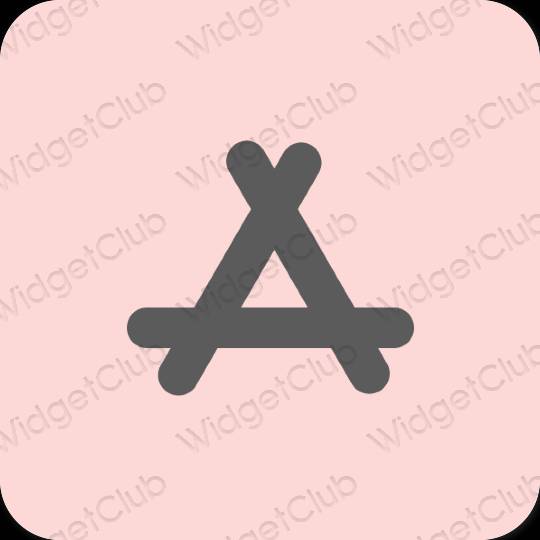 Estetik merah jambu pastel AppStore ikon aplikasi