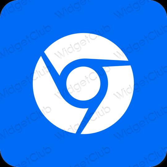 Stijlvol neonblauw Chrome app-pictogrammen