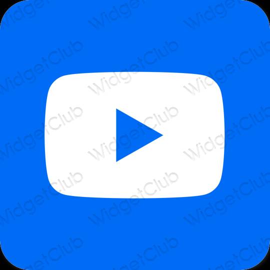 Estetický neonově modré Youtube ikony aplikací