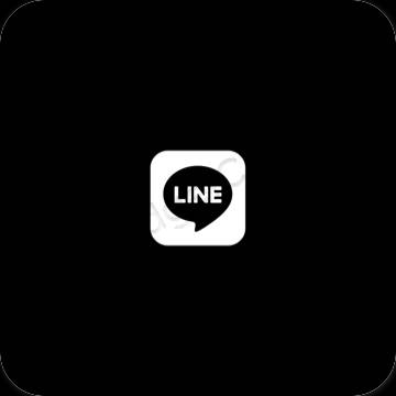 审美的 黑色的 LINE 应用程序图标