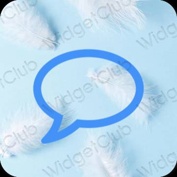 Estetic albastru neon Messages pictogramele aplicației
