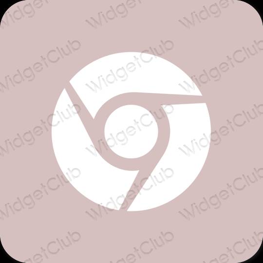 Estético rosa Chrome ícones de aplicativos