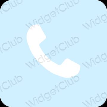 Естетичен пастелно синьо Phone икони на приложения