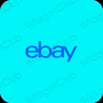 Естетичний неоновий синій eBay значки програм