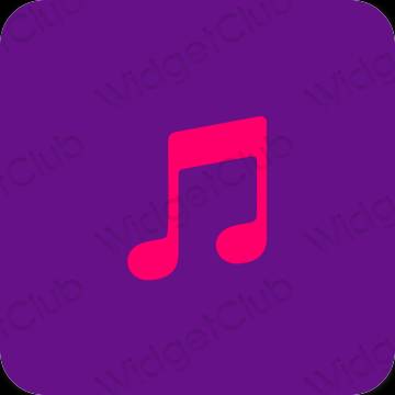 Estetis ungu Apple Music ikon aplikasi