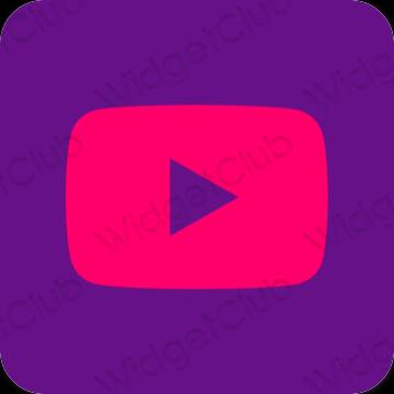 Estético roxo Youtube ícones de aplicativos