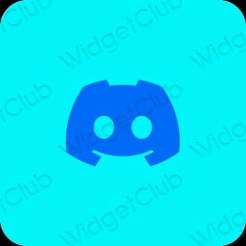 Estetisk neonblå discord app ikoner