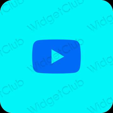 Aesthetic blue Youtube app icons