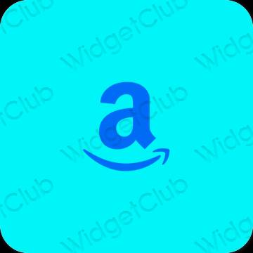 Estetski neon plava Amazon ikone aplikacija