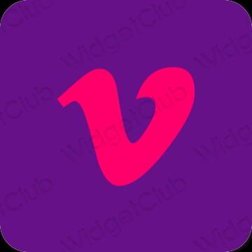 Estetik ungu Vimeo ikon aplikasi
