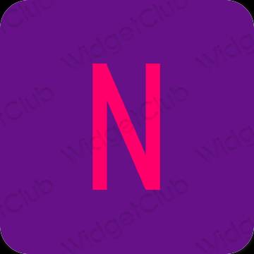 Estetisk lila Netflix app ikoner