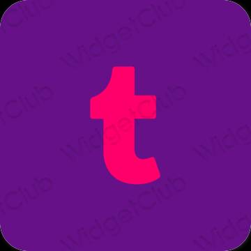 Estetinis violetinė Tumblr programėlių piktogramos