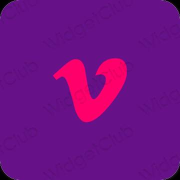 Estetis ungu Vimeo ikon aplikasi