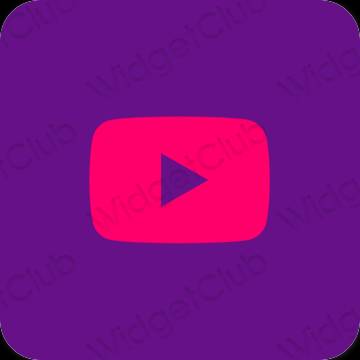 Estetyka fioletowy Youtube ikony aplikacji