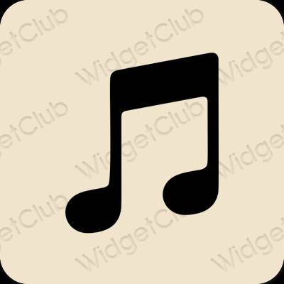 Stijlvol beige Apple Music app-pictogrammen