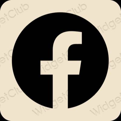 эстетический бежевый Facebook значки приложений