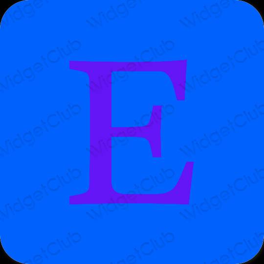 Esztétika kék Etsy alkalmazás ikonok