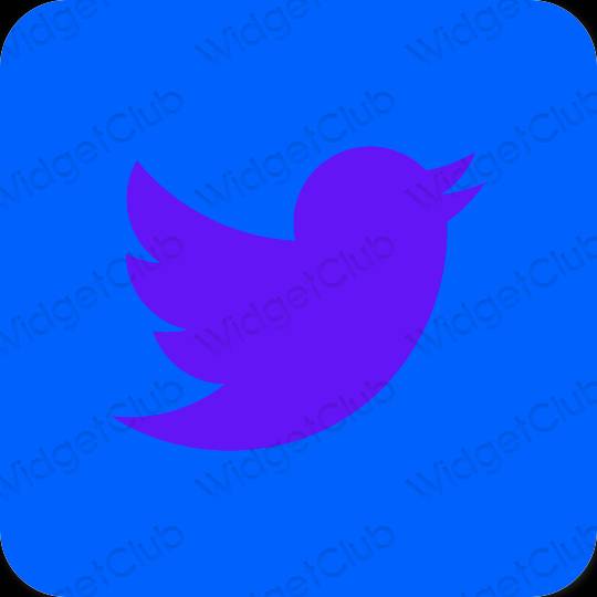 Estetic albastru Twitter pictogramele aplicației