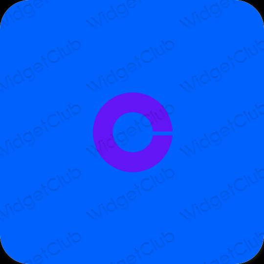 Estetický nachový Coinbase ikony aplikací